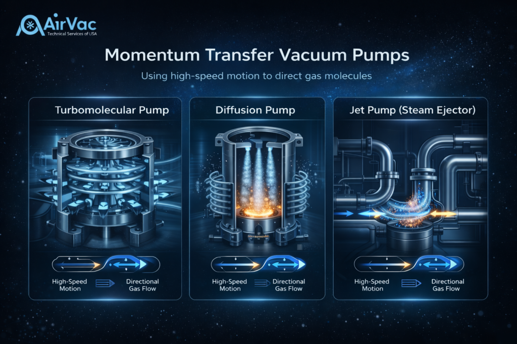 Momentum Transfer Vacuum Pumps